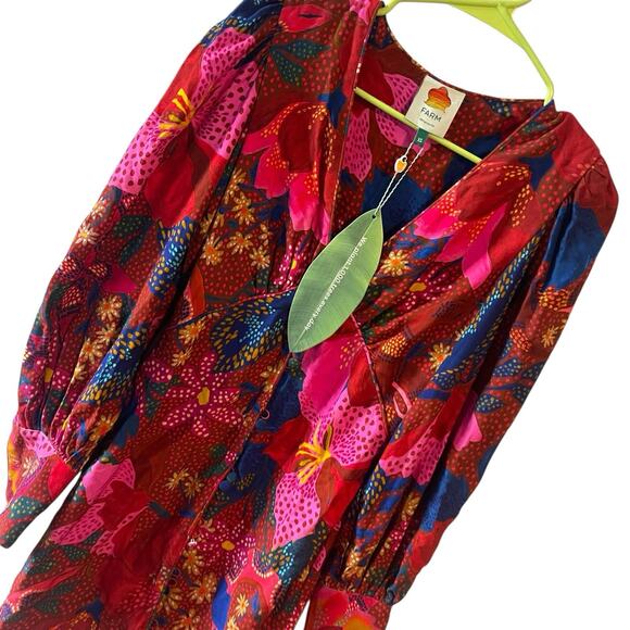 NWT Farm Rio Snake Garden Red Mini Dress XS flaw - Picture 3 of 11